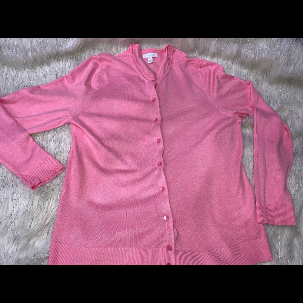 Pink Button Up Cardigan